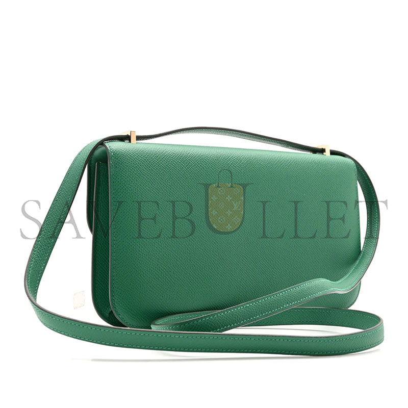 HERMES CONSTANCE ELAN EPSOM VERT VERTIGO GOLD HARDWARE (26*16*6cm)
